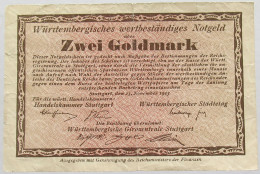 GERMANY 2 GOLDMARK 1923 WURTEMBERG #alb008 0201 - Deutsche Golddiskontbank