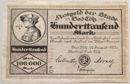 GERMANY 100000 MARK 1923 TOLZ #alb012 0059 - 100.000 Mark