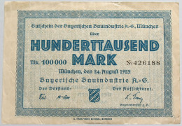 GERMANY 100000 MARK 1923 MUNCHEN #alb012 0057 - 100000 Mark