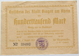 GERMANY 100000 MARK 1923 SINGEN AM RHEIN #alb004 0019 - 100000 Mark