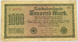 GERMANY 1000 MARK 1922 #alb066 0131 - 1.000 Mark