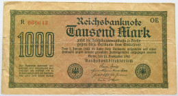 GERMANY 1000 MARK 1922 #alb066 0133 - 1.000 Mark