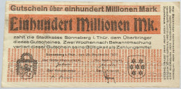 GERMANY 100 MILLIONEN MARK SONNEBERG #alb003 0181 - 100 Miljoen Mark