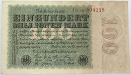 GERMANY 100 MILLIONEN MARK 1923 TOP #alb004 0375 - 100 Miljoen Mark