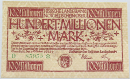 GERMANY 100 MILLIONEN MARK 1923 HESSEN #alb004 0145 - 100 Miljoen Mark