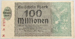 GERMANY 100 MILLIONEN MARK 1923 #alb012 0091 - 100 Mio. Mark