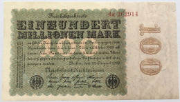 GERMANY 100 MILLIONEN MARK 1923 #alb004 0149 - 100 Miljoen Mark