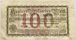 GERMANY 100 MILLIARDEN MARK 1923 MECKLENBURG #alb008 0195 - 100 Mrd. Mark