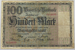 GERMANY 100 MARK 1922 BAVARIA #alb067 0151 - 100 Mark