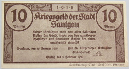 GERMANY 10 PFENNIG SAULGAU 1918 #alb002 0363 - Sonstige & Ohne Zuordnung