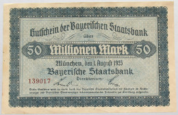 GERMANY 50 MILLIONEN MARK 1923 BAYERN #alb008 0119 - 50 Millionen Mark