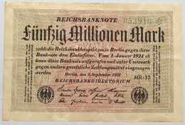 GERMANY 50 MILLIONEN 1923 #alb066 0233 - 50 Miljoen Mark