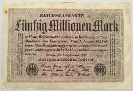 GERMANY 50 MILLIONEN 1923 #alb066 0235 - 50 Mio. Mark