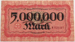 GERMANY 5 MILLIONEN MARK STUTTGART #alb010 0025 - 5 Miljoen Mark