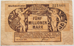 GERMANY 5 MILLIONEN MARK BAYERN #alb003 0507 - 5 Miljoen Mark