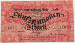 GERMANY 5 MILLIONEN MARK 1923 STUTTGART #alb010 0211 - 5 Millionen Mark