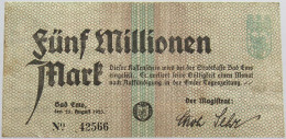 GERMANY 5 MILLIONEN MARK 1923 EMS #alb019 0001 - 5 Miljoen Mark