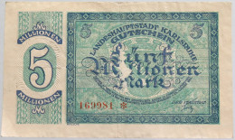 GERMANY 5 MILLIONEN MARK 1923 KARSRUHE #alb012 0053 - 5 Miljoen Mark