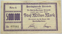 GERMANY 5 MILLIONEN MARK 1923 GRUNSTADT #alb019 0029 - 5 Millionen Mark