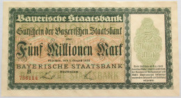 GERMANY 5 MILLIONEN MARK 1923 BAYERN #alb008 0073 - 5 Mio. Mark