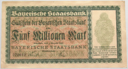 GERMANY 5 MILLIONEN MARK 1923 BAYERN #alb008 0069 - 5 Millionen Mark