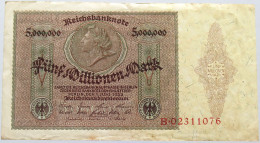 GERMANY 5 MILLIONEN MARK 1923 #alb004 0231 - 5 Millionen Mark