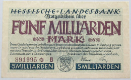 GERMANY 5 MILLIARDEN HESSEN 1923 #alb004 0267 - 5 Mrd. Mark