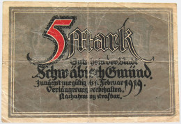 GERMANY 5 MARK 1919 GMUND #alb002 0307 - 2 Mark