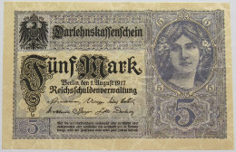 GERMANY 5 MARK 1917 #alb019 0005 - 5 Mark