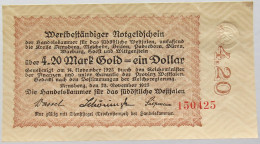 GERMANY 4.2 GOLDMARK 1923 WESTFALEN #alb008 0235 - Deutsche Golddiskontbank