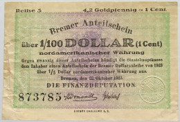 GERMANY 4.2 GOLDPFENNIG 1923 BREMEN #alb008 0203 - Deutsche Golddiskontbank