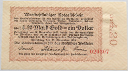 GERMANY 4.2 GOLDMARK 1923 WESTFALEN #alb008 0189 - Deutsche Golddiskontbank