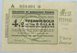 GERMANY 4.2 GOLD PFENNIG MANNHEIM #alb004 0323 - Deutsche Golddiskontbank