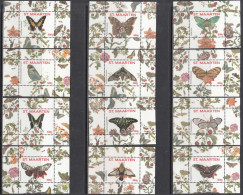 2016 St. Maarten Butterflies Papillons Complete Set Of 12 MNH Scott 103-114 - Curaçao, Nederlandse Antillen, Aruba