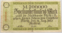 GERMANY 200000 MARK 1923 FURTH #alb003 0405 - 20.000 Mark