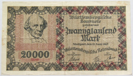 GERMANY 20000 MARK 1923 WURTTEMBERG #alb010 0029 - 20000 Mark