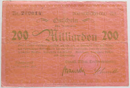 GERMANY 200 MILLIONEN MARK 1923 #alb002 0397 - 100 Mio. Mark