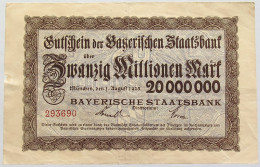 GERMANY 20 MILLIARDEN MARK 1923 BAYERN #alb010 0227 - 20 Mrd. Mark
