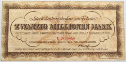 GERMANY 20 MILLIONEN MARK 1923 LUDWIGSHAFEN #alb004 0409 - 20 Mio. Mark