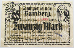 GERMANY 20 MARK 1918 BAMBERG #alb003 0463 - 20 Mark