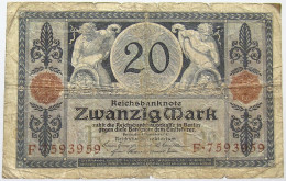 GERMANY 20 MARK 1915 #alb066 0167 - 20 Mark