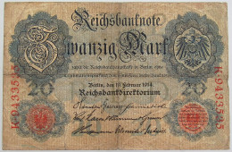 GERMANY 20 MARK 1914 #alb068 0107 - 20 Mark