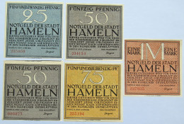 GERMANY LOT NOTGELD HAMELN 5 Pc #alb005 0041 - Andere & Zonder Classificatie