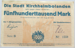 GERMANY 500000 MARK KIRCHHEIMBOLANDEN #alb004 0057 - 500000 Mark