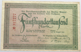 GERMANY 500000 MARK 1923 WETZLAR #alb004 0395 - 500.000 Mark