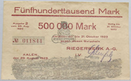 GERMANY 500000 MARK 1923 RIEGERWERK #alb002 0351 - 500000 Mark