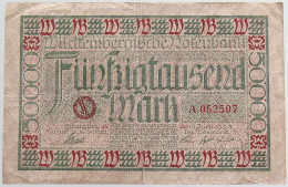 GERMANY 50000 MARK 1923 WURTTEMBERG #alb012 0023 - 50000 Mark