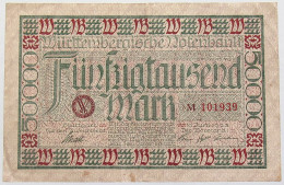 GERMANY 50000 MARK 1923 WURTTEMEBRG #alb010 0215 - 50.000 Mark