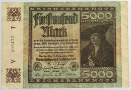 GERMANY 5000 MARK 1922 #alb066 0517 - 5.000 Mark