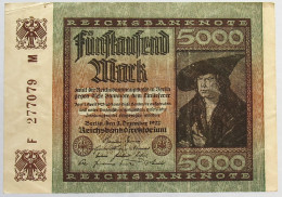 GERMANY 5000 MARK 1922 #alb066 0309 - 5.000 Mark
